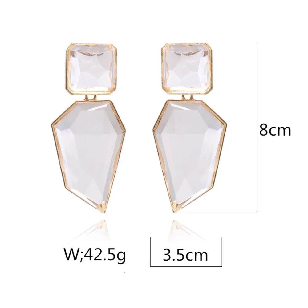 New Hot Fashion Earring Gold Color Resin Irregular Drop Earrings for Women Brincos Earing  Wedding Jewelry Girl Gift