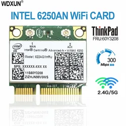 การ์ด Wifi ไร้สาย622ANXHMW 6250AN 300Mbps 2.4G และ5G WiFi Adapter สำหรับ Lenovo/Thinkpad Intel advanced-N 6250 ANX FRU 60Y3195