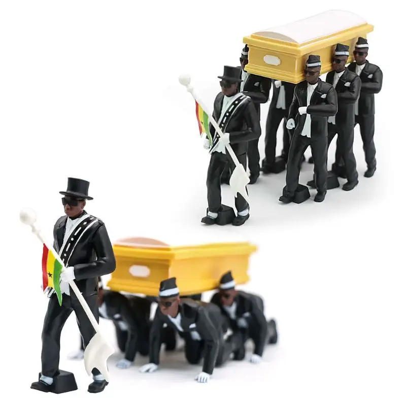 Cosplay Ghana Dancing Pallbearers Coffin Dance Figure Action Funeral Team Funny M68E