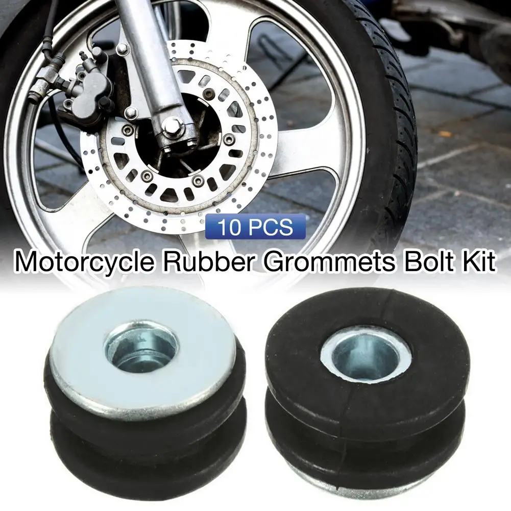 10 Set Motocicleta Rubber Grommets Bolt Kit Acessórios Almofada Alívio de Pressão Substituição Auto Moto Acessórios