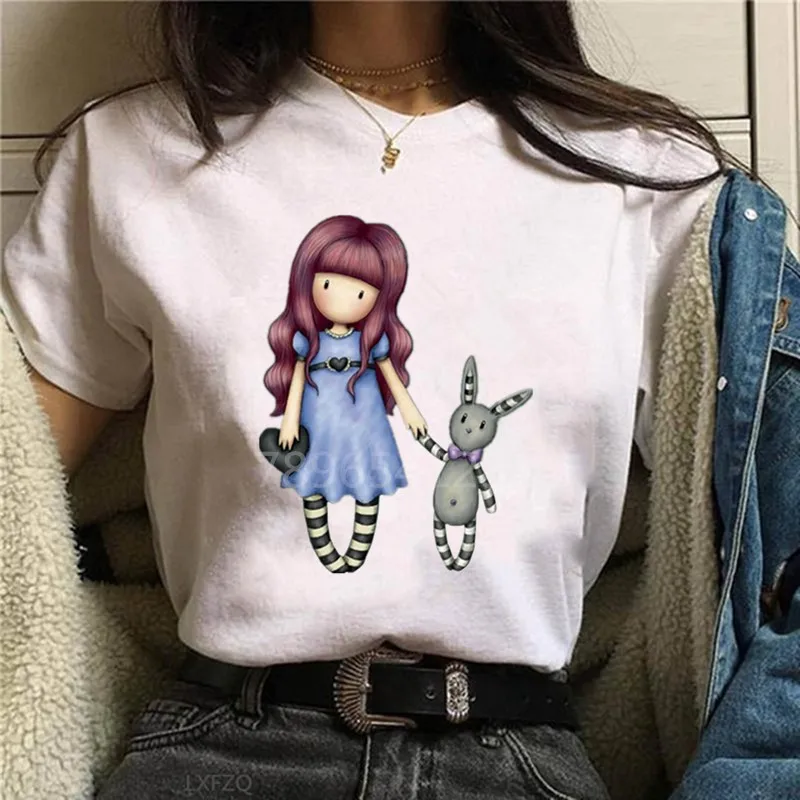 Camiseta estampada para Mujer, ropa Harajuku Kawaii de los años 90, Camiseta con estampado de dibujos animados, camisetas de estilo para Mujer