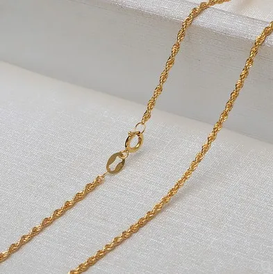 

100% real 18k gold jewelry Au750 necklace for women sweater necklaces yellow gold 40-60cm solid gold chain necklace about 1.2m