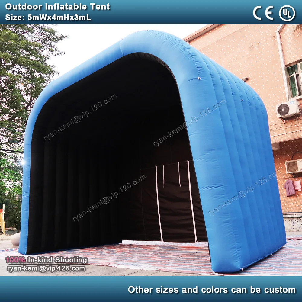 5mWx4mH blue black small outdoor inflatable stage cover tent party band performance marquee portable inflatable shelter canopy