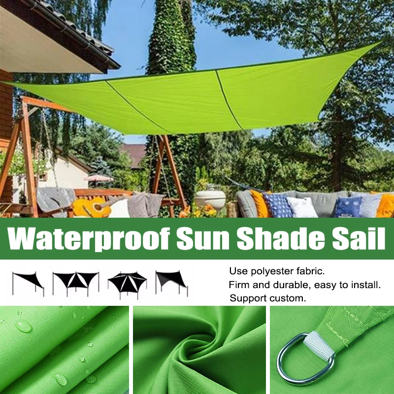 

Green Waterproof Oxford Sun Sails Anti-UV 95% Outdoor Car Sun Shelter Garden Terrace Yard Gazebos Shade Canopy Pool Beach Awing