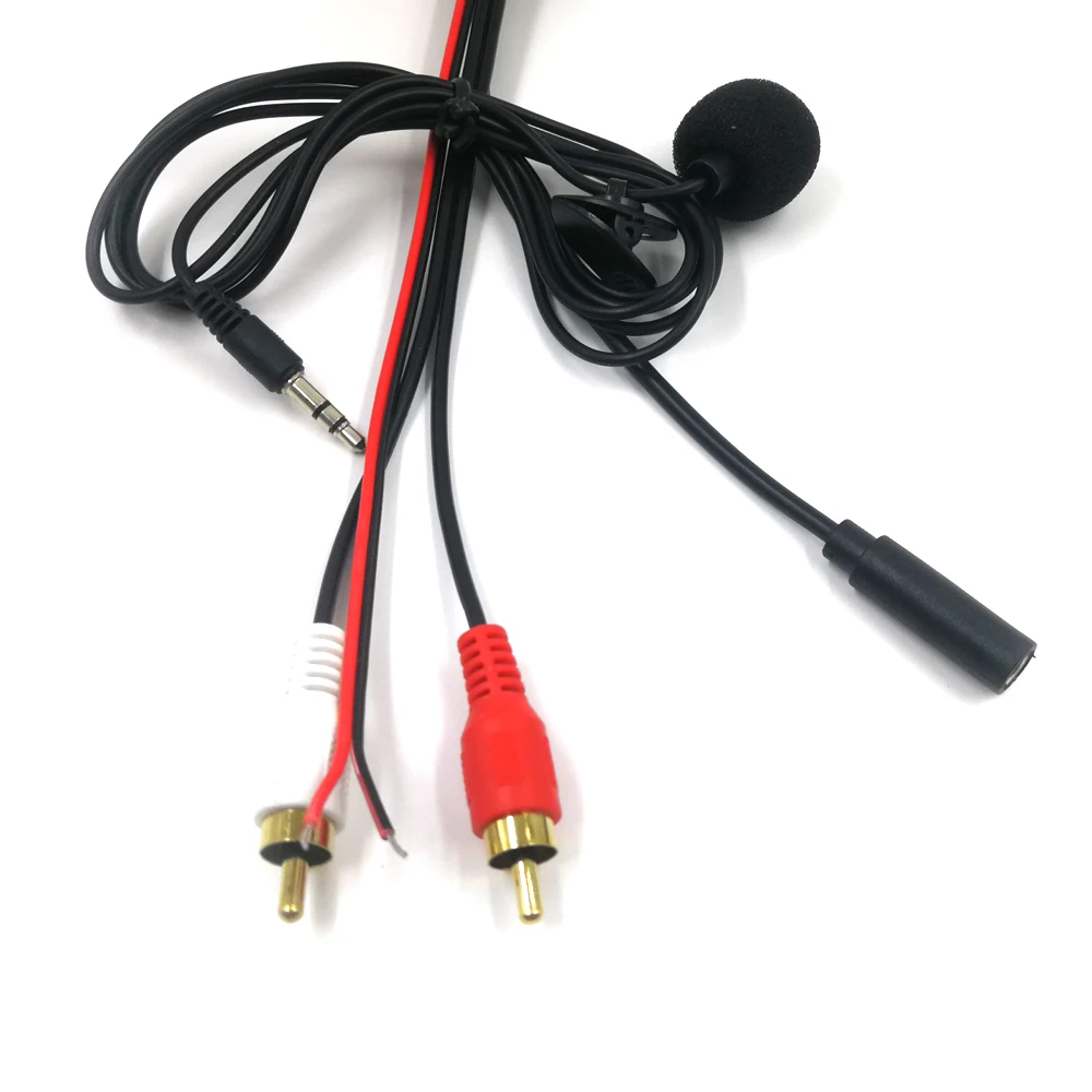 Biurlink Car Bluetooth 2RCA AUX Adapter Wireless Audio Phone Call Handsfree Microphone for Stereo with 2RCA AUX-IN Audio Input