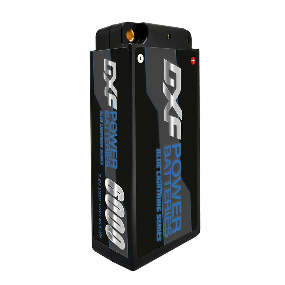 DXF bateria Lipo HV 2S Shorty Lipo 7.6V 6000mah 120C 4mm 5mm Bullet konkurs krótki pakiet dla RC1/10 Buggy samochód terenowy