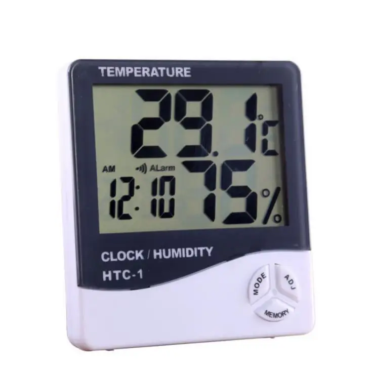 

100pcs Weather Station Indoor Outdoor Thermometer Hygrometer Digital Temperature Humidity Meter Alarm Clock SN470