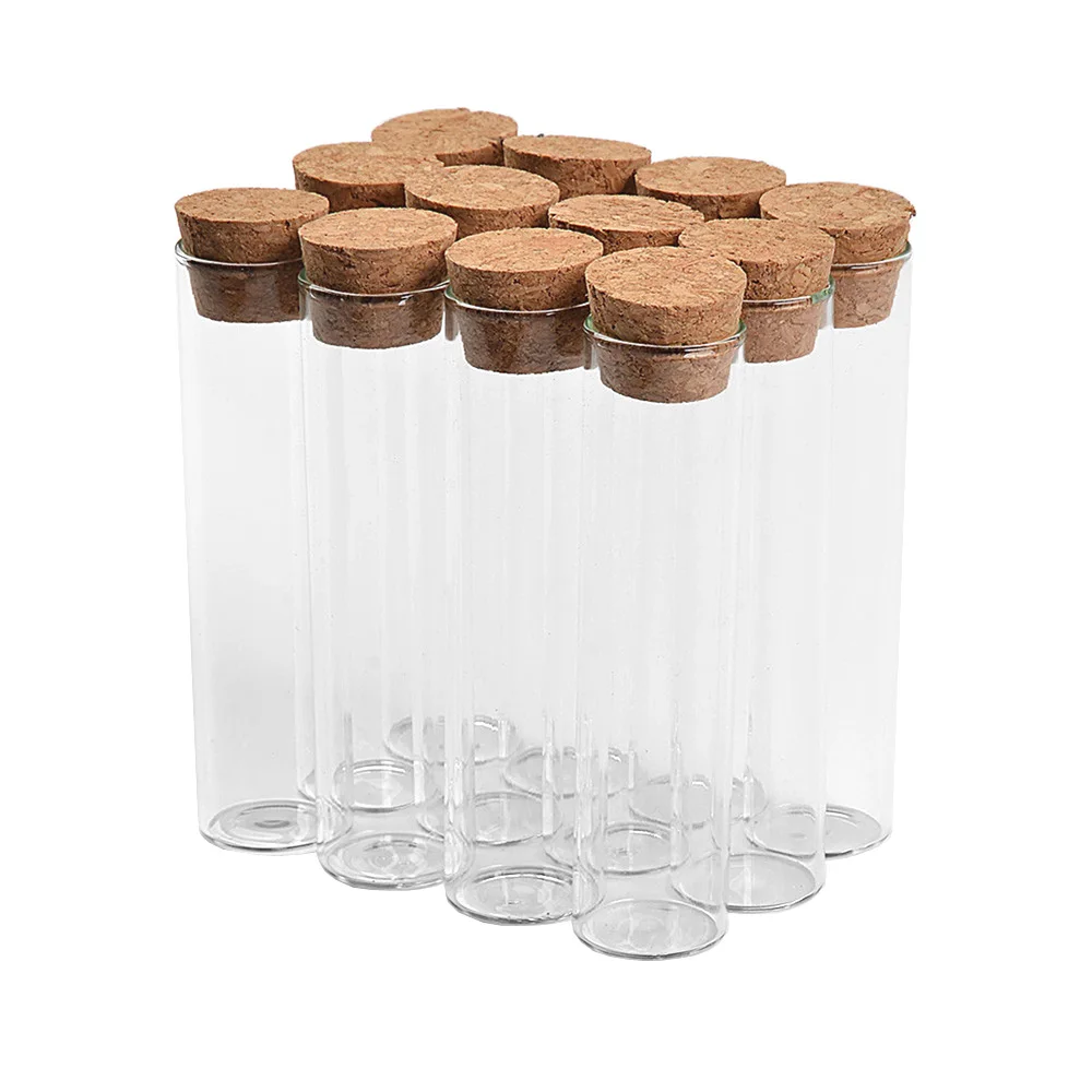 

100Pcs 22ml Empty Glass Containers with Cork Handicraft Wishing Bottles Cosmetic Perfume Vials Refillable Jars