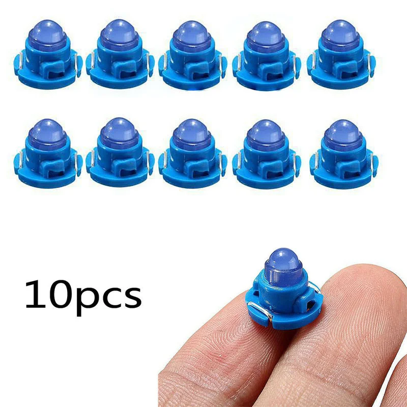 

10pcs Universal Car Tuning T4.7 Blue Neo Wedge LED Bulbs Dash Climate Control Instrument Base Light Creative Car Accessories