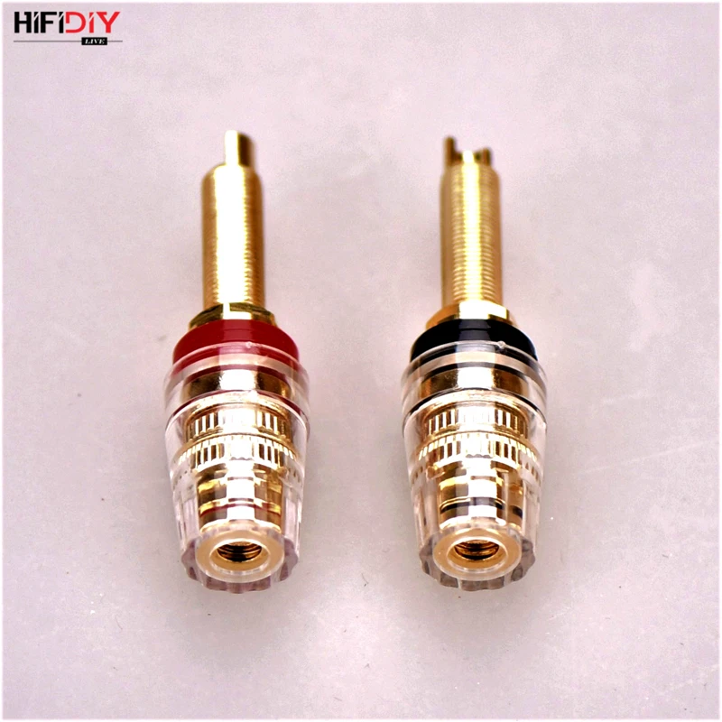 HIFIDIY LIVE 2 Stück Lautsprecher DIY Anschlussklemme Binding Post HIFI Verstärker Reines Kupfer Vergoldete Bananenbuchse Anschlussdose – Detail 5