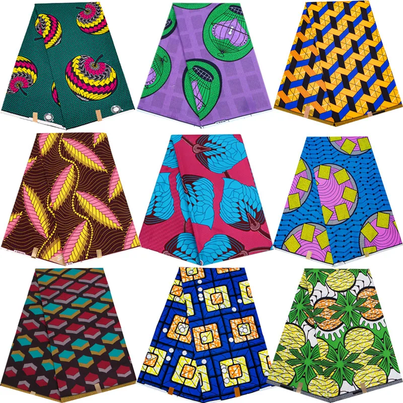 Africa Ankara Prints Fabric Wax Wrap Patchowork Sew for Dress Handmake Supplies Craft DIY Home Decoration Tissu 100% Polyester