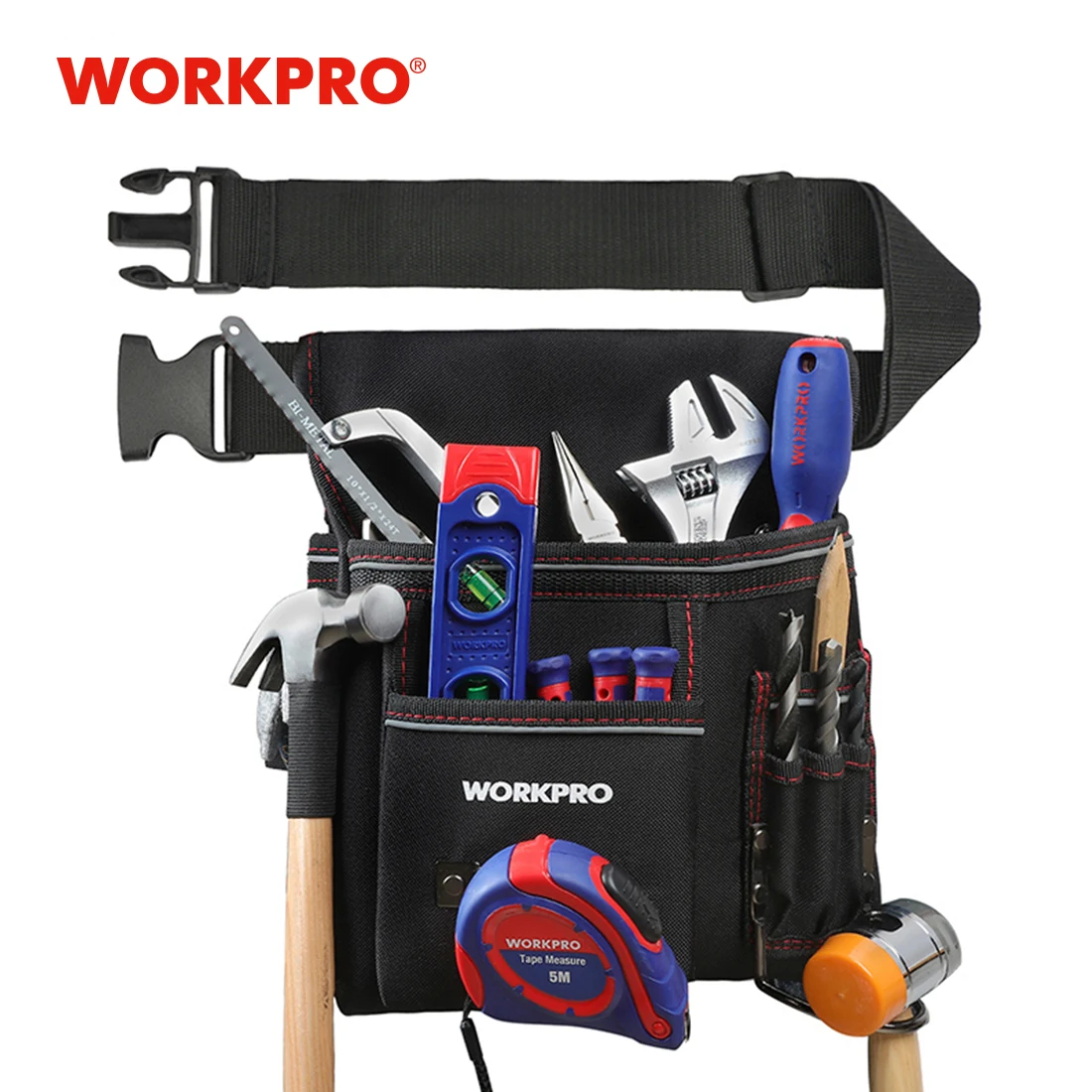 Сумка для инструментов WORKPRO, многофункциональный поясной органайзер для инструментов электрика, удобная рабочая сумка