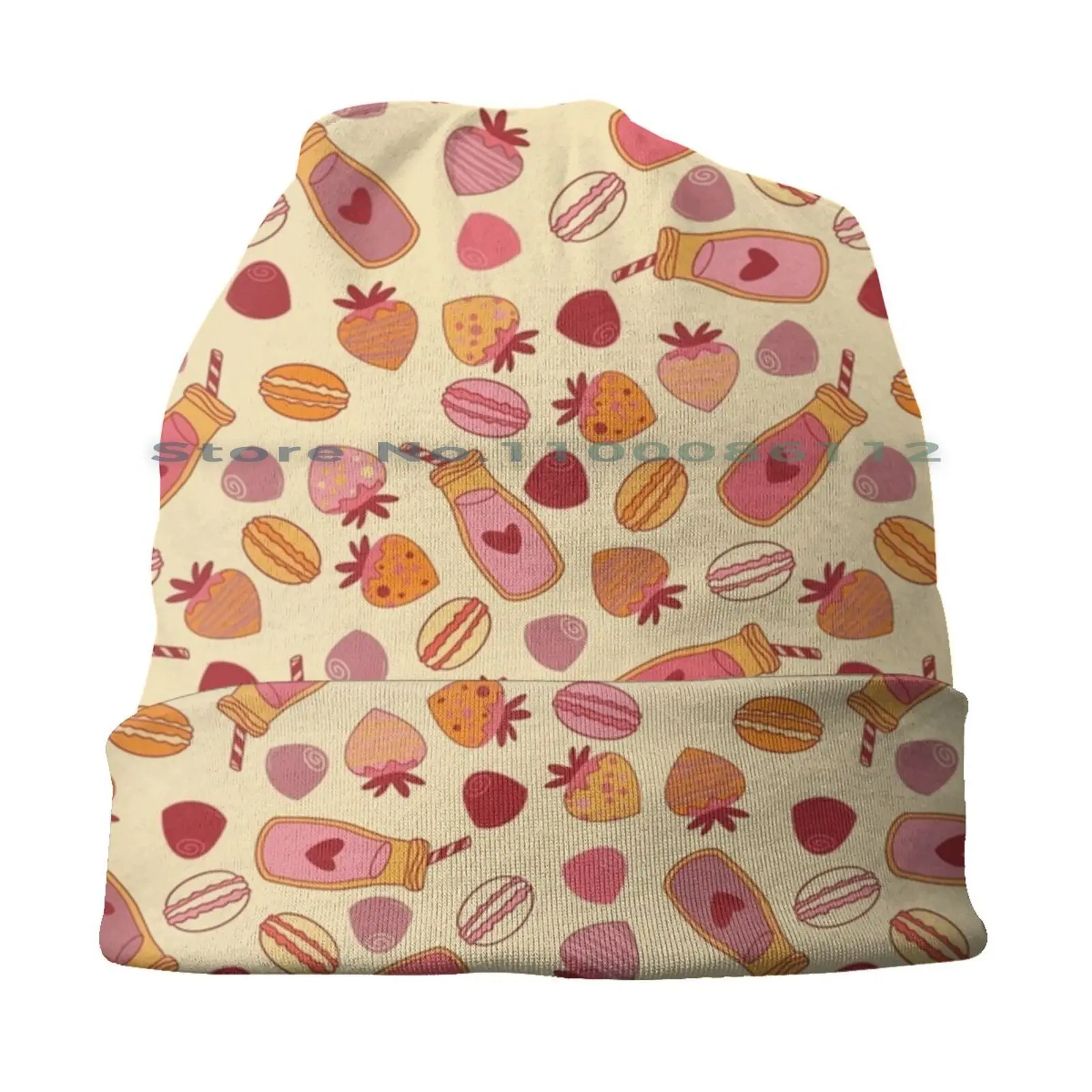 Sweet Love 2 Bucket Hat Sun Cap Candy Sweet Milkshake Heart Loving Sees It Doodle Pattern Foldable Outdoor Fisherman Hat