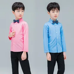 T Shirt for Boys School Kids Performance Dress Blouse Clothe Kids Teenage Boys Girls Turn Down Collar Birthday Formal Prom Shirt