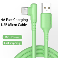 Kebiss 90 Degree Elbow USB Micro Cable 4A Fast Charge USB Data Cable for Samsung Xiaomi LG Tablet Mobile Phone USB Charging Cord