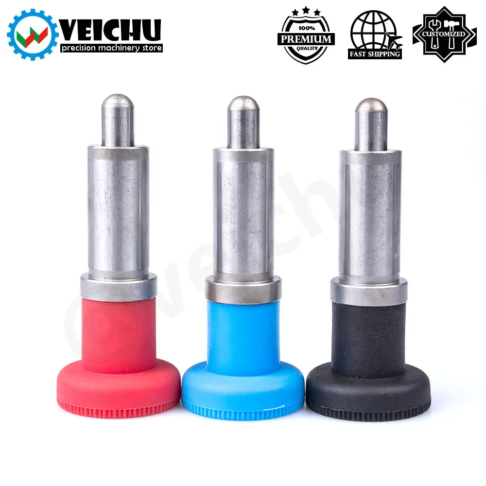 VEICHU Stainless Steel Detent Pin With Plastic Knob Precision Index Plungers Press Fit Indexing Plungers Without Thread