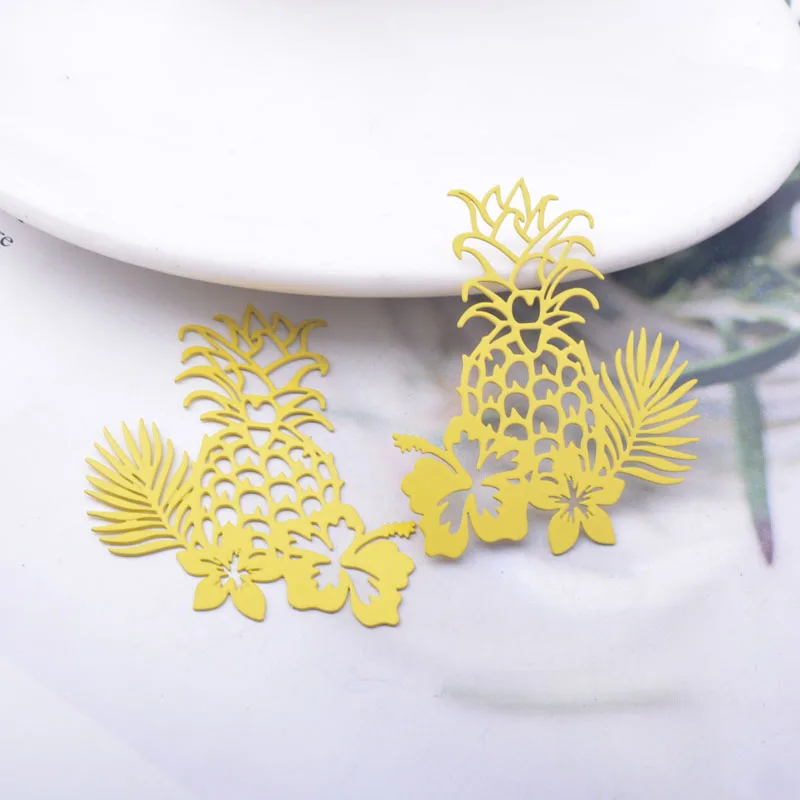 30 Stück AB6742 41*35mm Messing-Laserschnitt Hibiskus-Anhänger Ananas-Anhänger DIY Schmuck Ohrring-Herstellung – Detail 13