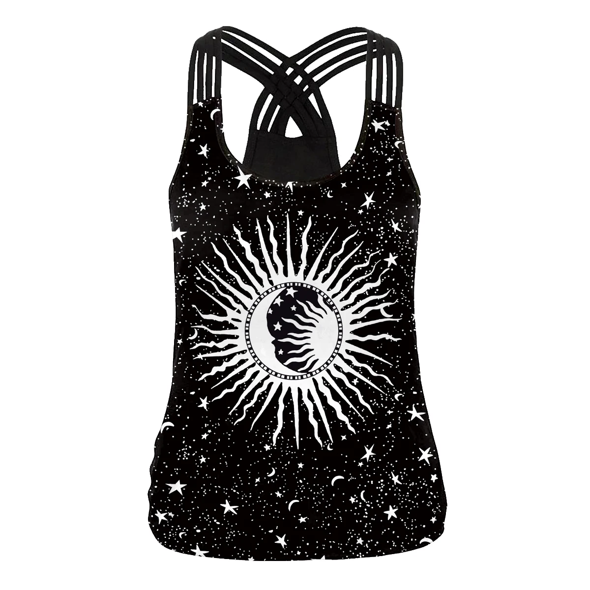 [You're My Secret] New Starry Sky Tank Top Summer Ouiji Board Sling Vest Grunge Sun Printed Streetwear For Women Sleeveless Tops