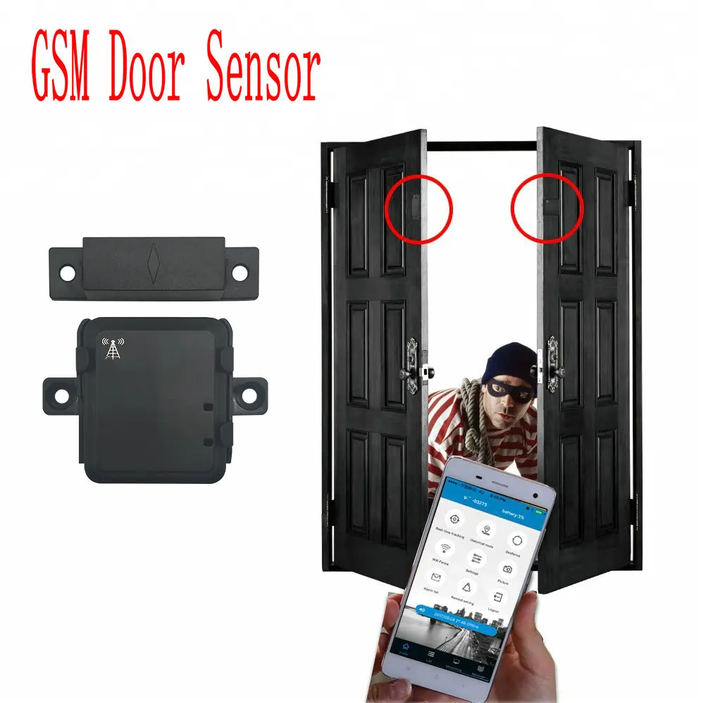 Smart Door Alarm System GSM Tracker Home Security LBS RF-V13 Real-time Tracking Device Voice Monitor Vibrate Alert Free Web APP