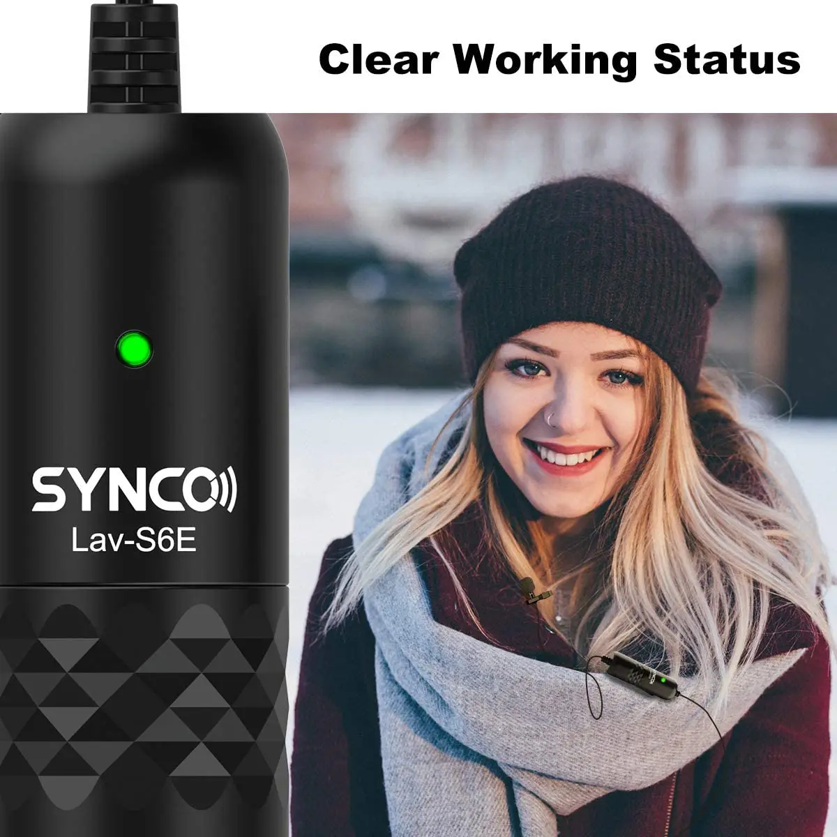 SYNCO Lav S6E Wired Lavalier Microphone Omnidirectional Condenser Label Microfone Mic, 6M Cord for iPhone Android Smartphone