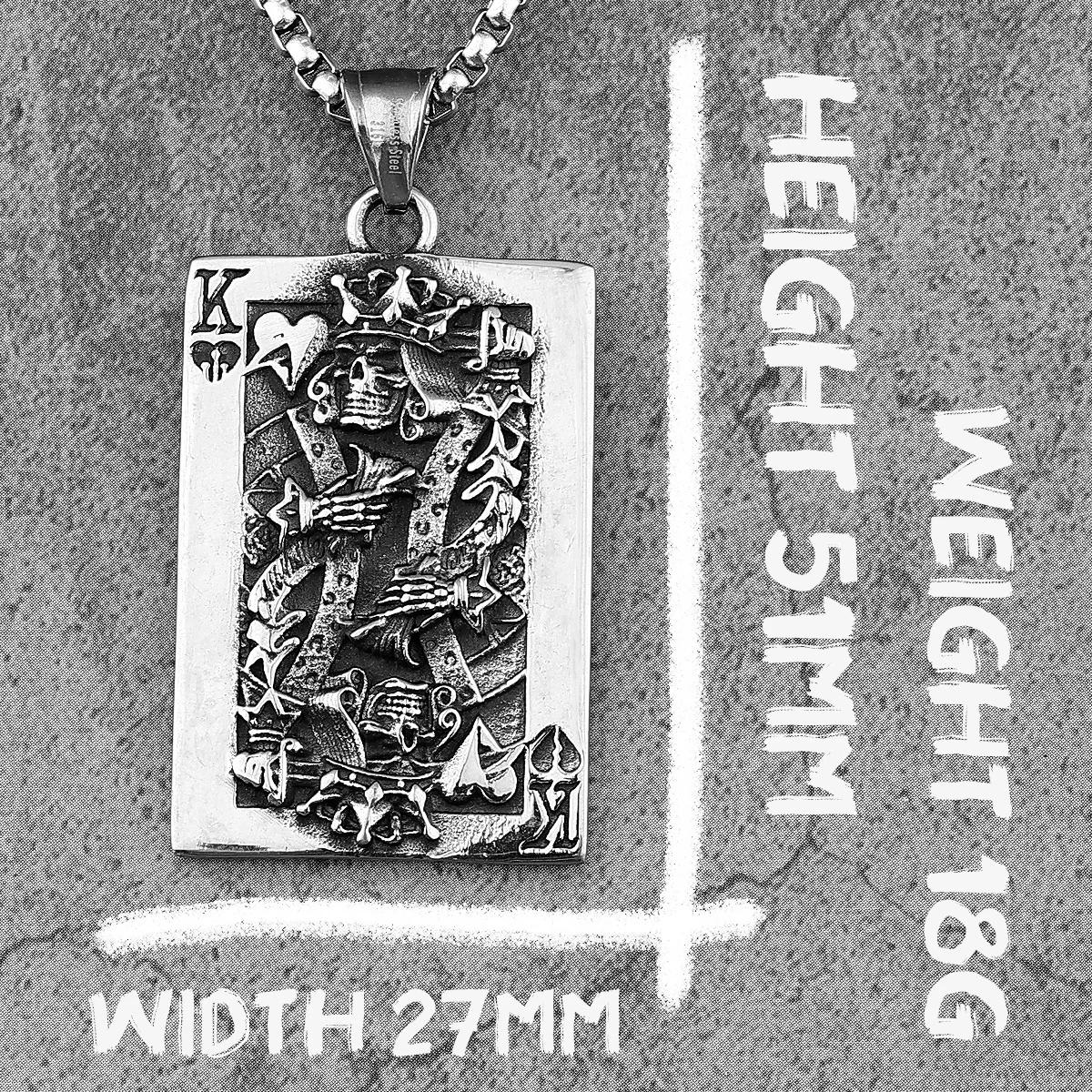 Spade King Skull Poker Stainless Steel Men Necklaces Pendants Chain Punk for Boyfriend Male Jewelry Creativity Gift Wholesale