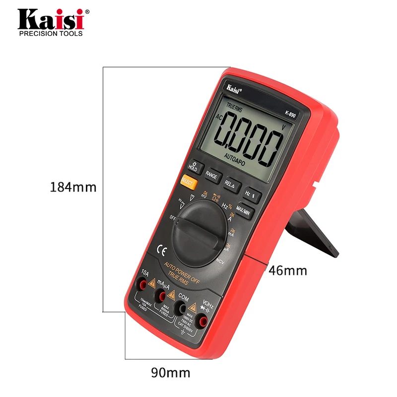 Kaisi k-890 Digital Multimeter Voltage-Meter Auto Ranging 6000 Counts AC/DC NCV Large-Screen