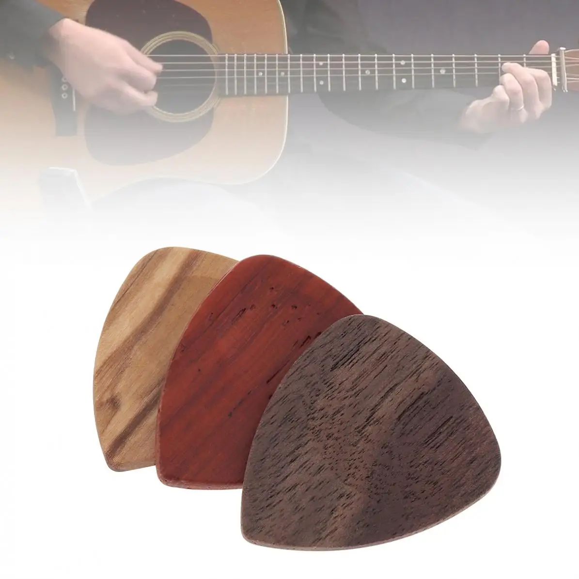 

1 PC Wood Material Guitar Picks Plectrum String Instrument Accessories for Acoustic Bass Electric Guitars Ukulele