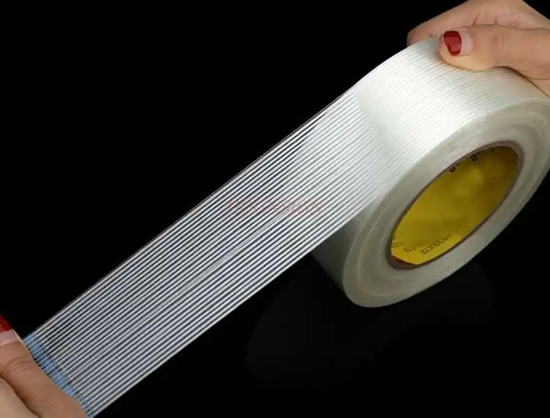 2pcs Fiber tape strong high viscosity non-marking single-sided transparent waterproof high temperature resistant stripe