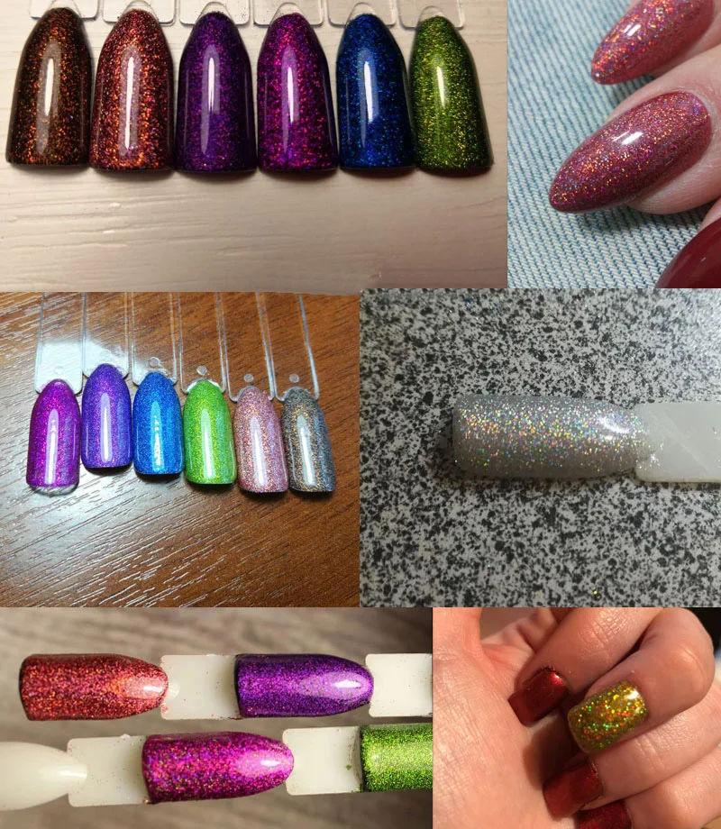 Polvo holográfico para uñas, pigmento para uñas, brillo láser, plata, rosa, cromo, lentejuelas, escamas, decoración DIY, 24 colores, 50G