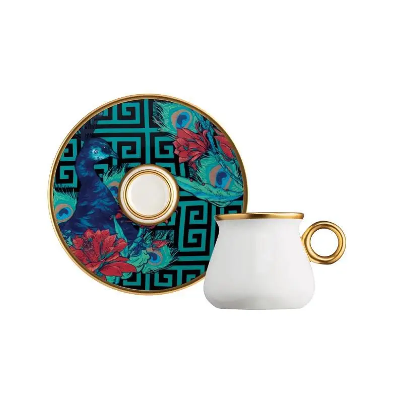 

DOLBOVI Glazze Flamengo Turquoise 6 Personality Boutique Turkish coffee cup Pad mug кружка coffee cup cup