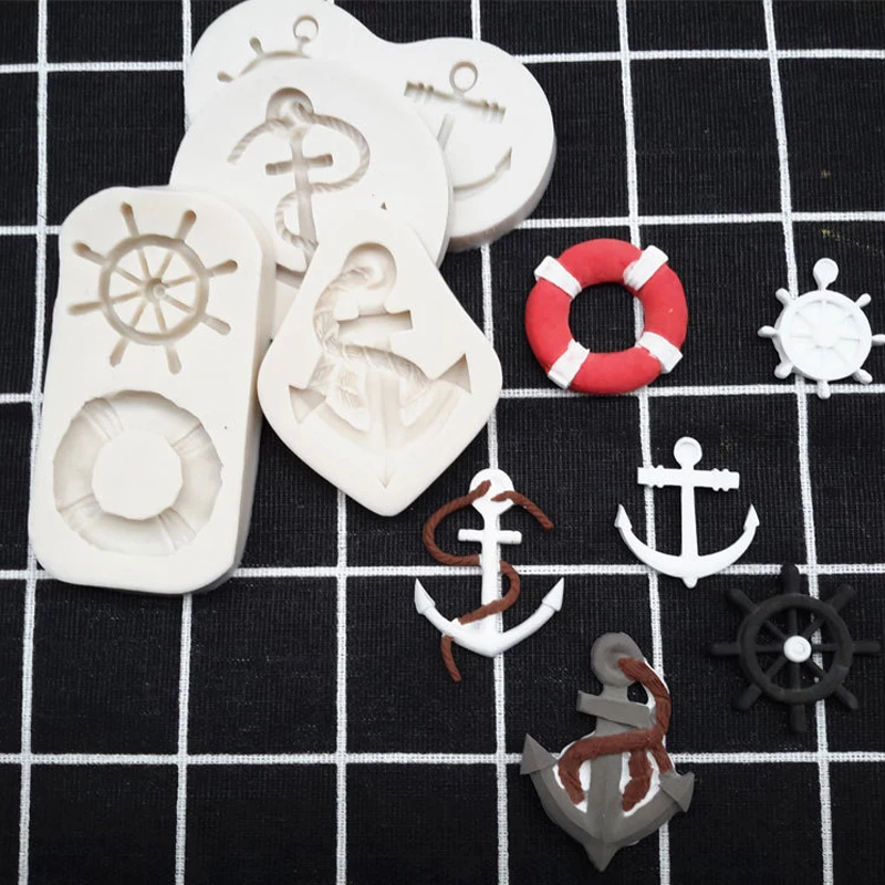 Seagull Boat Anchor Rudder Mould Silicone Mold Fondant Cake Decorating Tool Gumpaste Sugarcraft Chocolate Forms Bakeware Tools