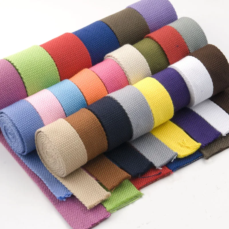 3Yards 25/30/38mm Canvas Webbing/Ribbon Bag Cotton Webbing Belt Knapsack Accessories Outdoor Backpack Parts DIY Craft For Home