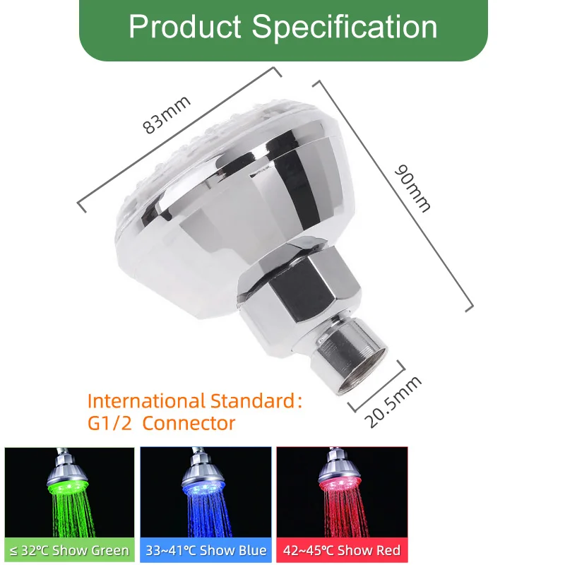 LED Faucet Shower Hose Temperature Sensor Colorful LED Lights Intelligently Identify Temperature And Color Faucet Shower