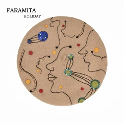Faramita Holiday Yayoi Kusama Japanese Famous Handmade Paintings Berets Painter Beret Women Girls Hats Character Outline Vintage
