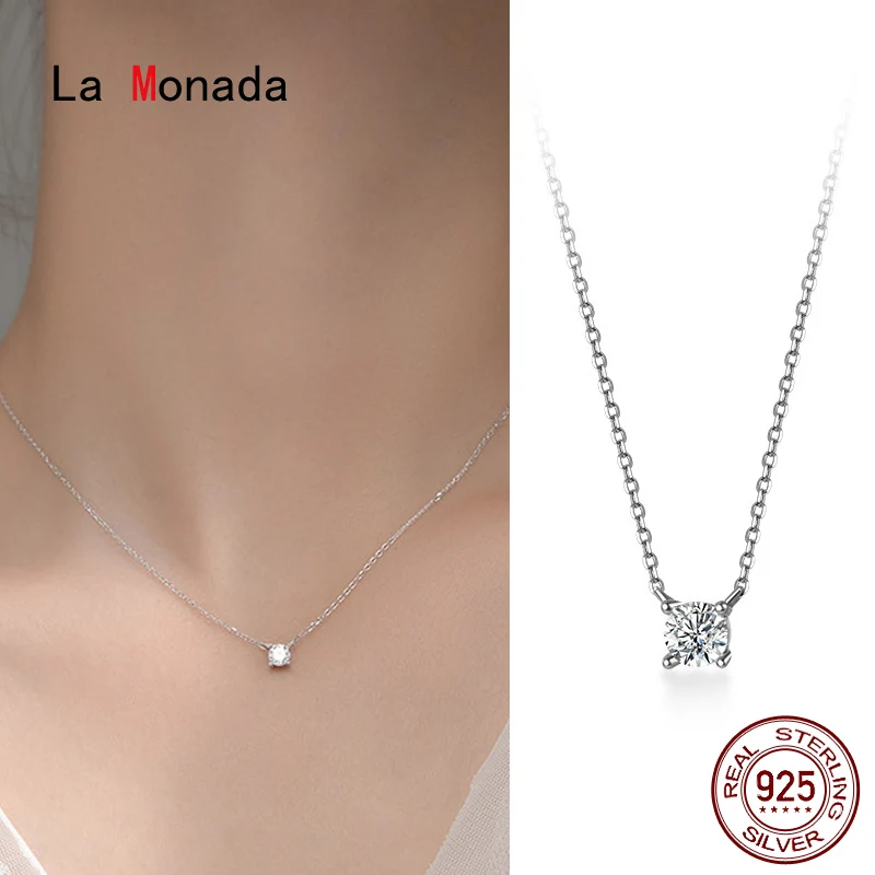 La Monada 38 + 4.8cm srebrny naszyjnik dla kobiet piękne srebro 925 biżuteria moda na szyję minimalistyczne wisiorki 925 srebrne łańcuszki kobieta