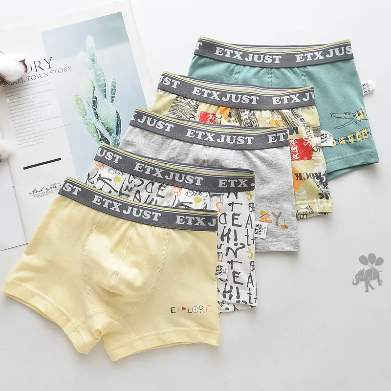 

new fashion students high quality boy boxer shorts panties kids cartoon cotton children underwear 2-15year 5pcs/lot clothes