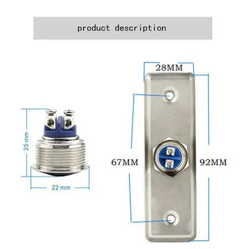 Stainless Steel Touch Panel Doorbell Reset Momentary Screws Foot Installation In Narrow Frame Push Button Switch