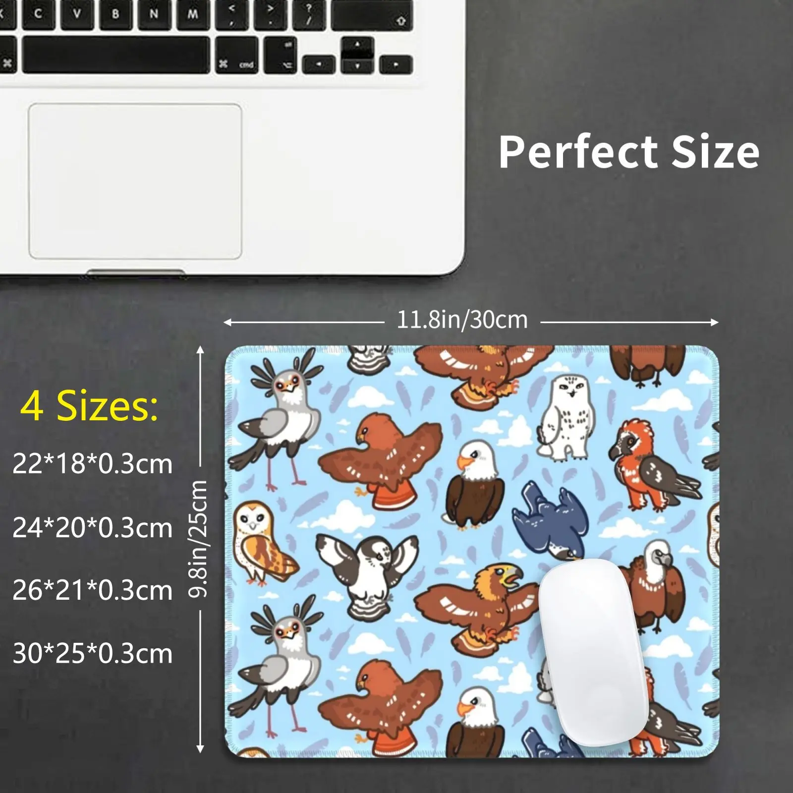 Birbs Of Prey Mouse Pad DIY Print Cushion Bird Birb Borb Raptor Secretary Bird Hawk Eagle