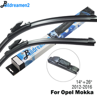 Buildreamen2 2 X Car Wiper Blade Front Windscreen Rubber Wiper For Opel Mokka Fit Push Button Arms 2012 2013 2014 2015 2016