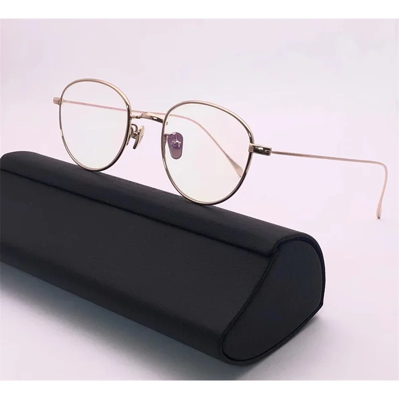 

Japanese Brand Optical Titanium Round Ultra-light Gafas Hand-Made Eyeglasses Myopia Prescription Glasses Frames Men de óculos