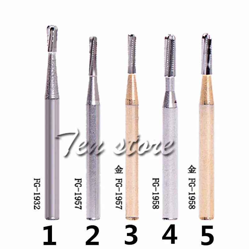 5pcs Dental Materials Breaking Crown Burs FG tungsten steel bur