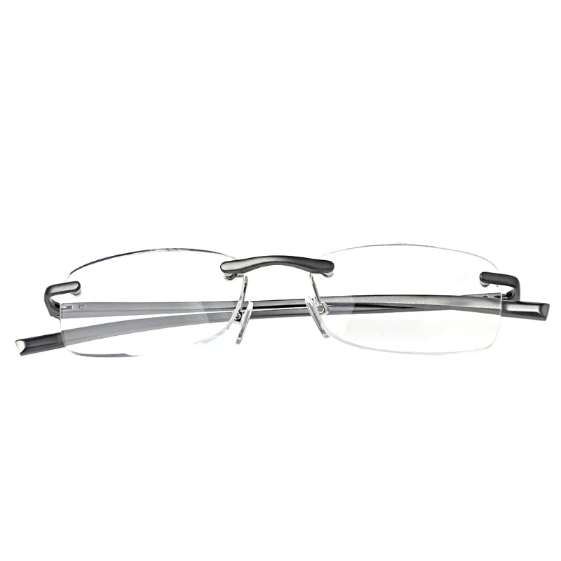 Aluminum Metal Rimless Reading Glasses Presbyopic Eyeglass Resin Lense +1.0~+3.5 F3MD