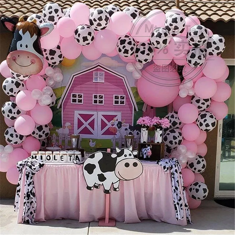 

79pcs/set Farm Party Decoration Balloon Garland Arch Kit Cow Animal Birthday Backdrop Latex Air Globos Baby Shower Kids Supplies