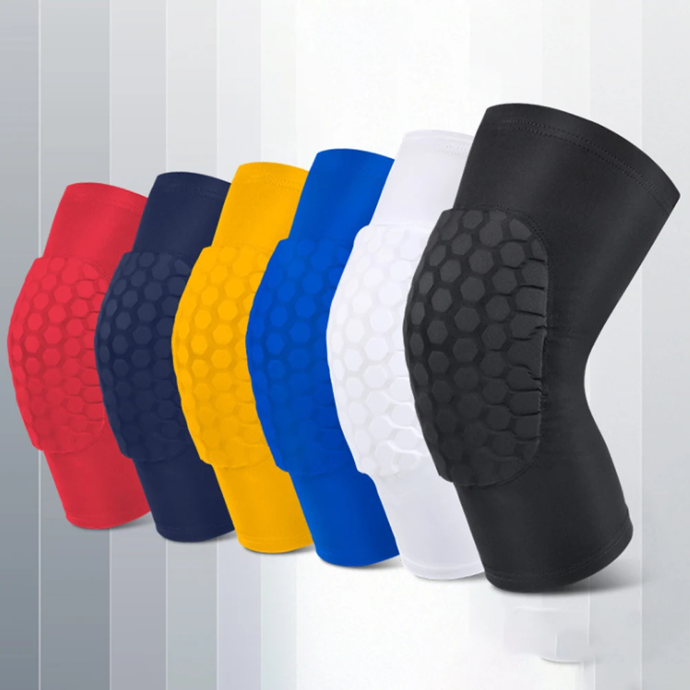 1PC Wholesale Sport Basketball Knee Pads Honeycomb Volleyball Knee Brace Compression Knee Sleeve Support Protection Dropshipping