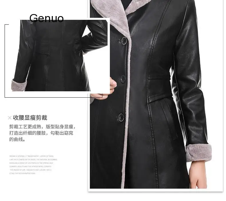 faux leather coat Autumn winter S-3XL  korean PU coat gray green khaki temperament slim faux leather jacket