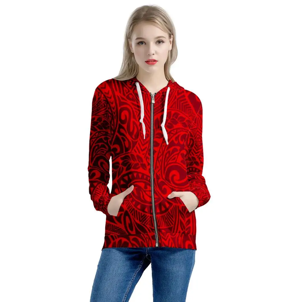 China Wholesale Hoodies For Girl Polynesian Hawaiian Style Designer Custom Oversized Women Hoodies Winter Casual  Jacket