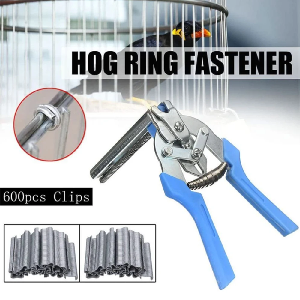 

Ring Pliers Set M Type Nail Poultry Cage Fastening Pliers Wire Cage Clamp 600 Nails Suitable For Chicken Net Cage Wire Fence