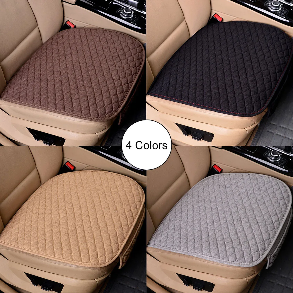 Flax Car Seat Cover Auto accessories Four Seasons Breathable Protector Mat Pad Front Rear Cushion Linen Fabric