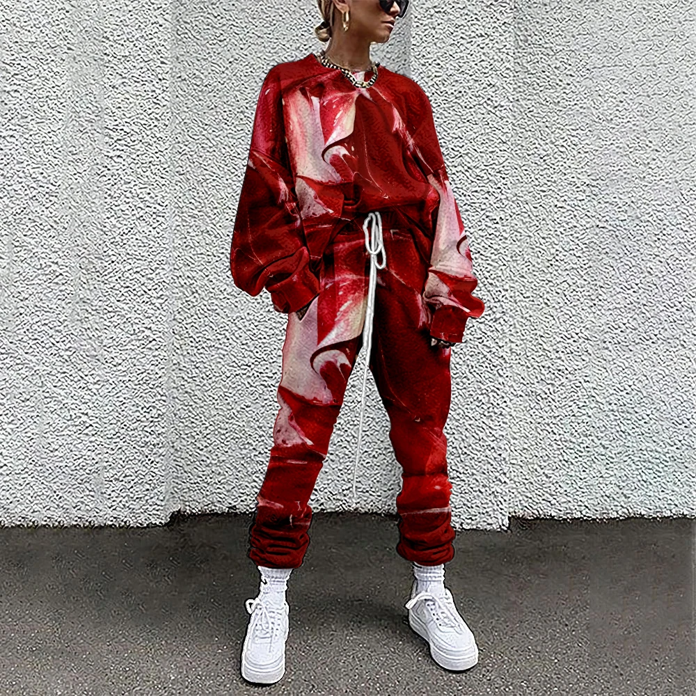 

SOJINM Women Clothing 2 Piece Set Suit Outfits Drawing Printed Casual Sport Suit Streetwear Tracksuit sweatpants толстовка XL