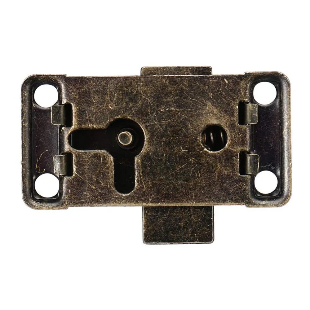 Antique Door Lock Drawer Jewelry Wood Box Lock Cabinet Wardrobe Cupboard Door Lock With Key Decorative Furniture Hardware